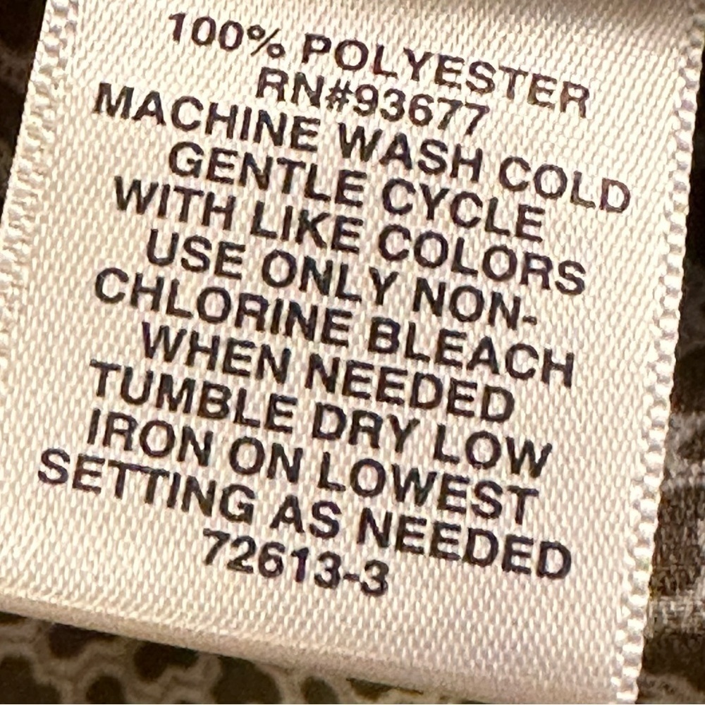 Liz Claiborne Sleeveless V-Neck Printed Top Ruffle Trim Olive Green Womens Small - Picture 5 of 5